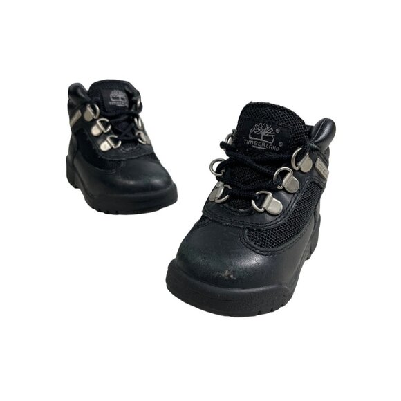 Timberland Toddler Black Leather & Mesh Boots Size 5.5 - Picture 1 of 10